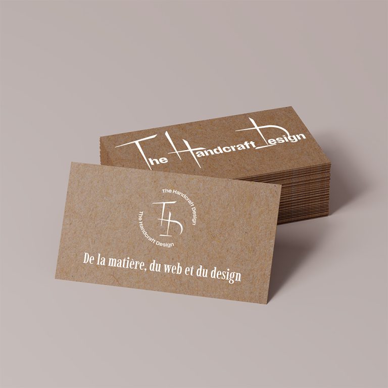 Photomontage avec les logos rond et long de The Handcraft Design